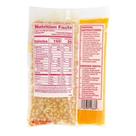 Popcorn Kit (Includes Popcorn for 25 Servings & 25 Serving Bags)